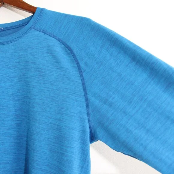 Lululemon Metal Vent Tech Long Sleeve Blue Mesh Silverescent V-Stitch Size Large - Picture 3 of 8